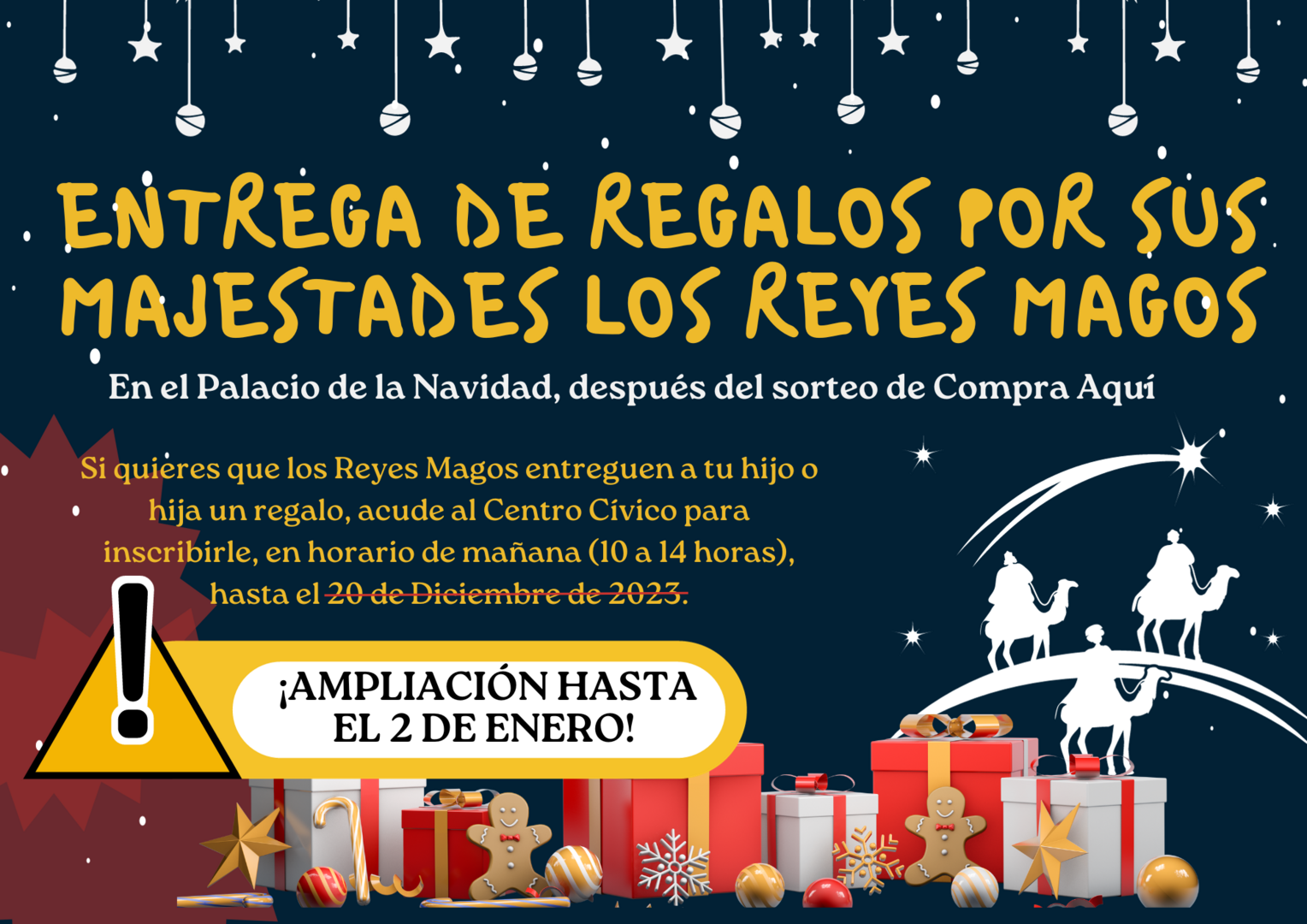 Se amplia el plazo para inscribirse en la entrega de regalos de